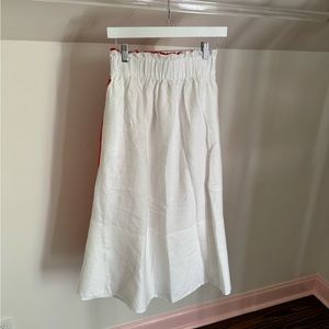 Banana Republic white linen midi skirt XXS NWT